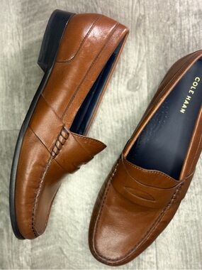 Cole Haan Tan Leather Penny Loafers